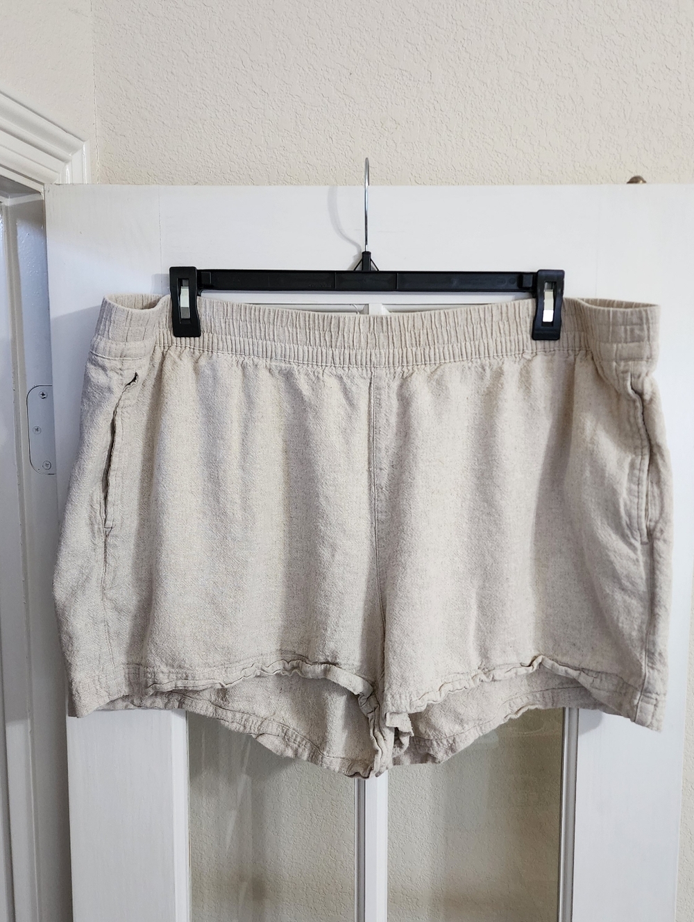 Old Navy Linen Blend Shorts XXL Flax Elastic Waist Casual Beach Pull On